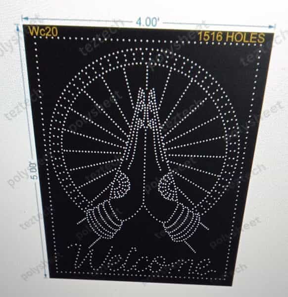 WC20 WELCOME 5x4FT 1516 HOLES