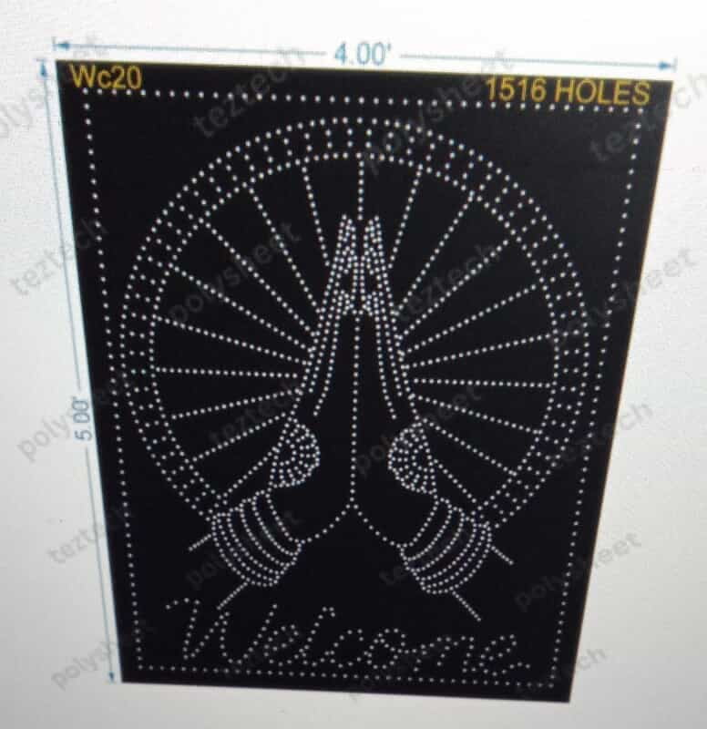 WC20 WELCOME 5x4FT 1516 HOLES