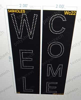 WC22 WELCOME SHEET 7X4 FT 549HOLES 2PARTS