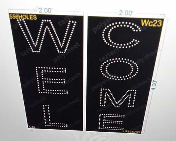 WC23 WELCOME SHEET 4X4 FT 556 HOLES 2PARTS