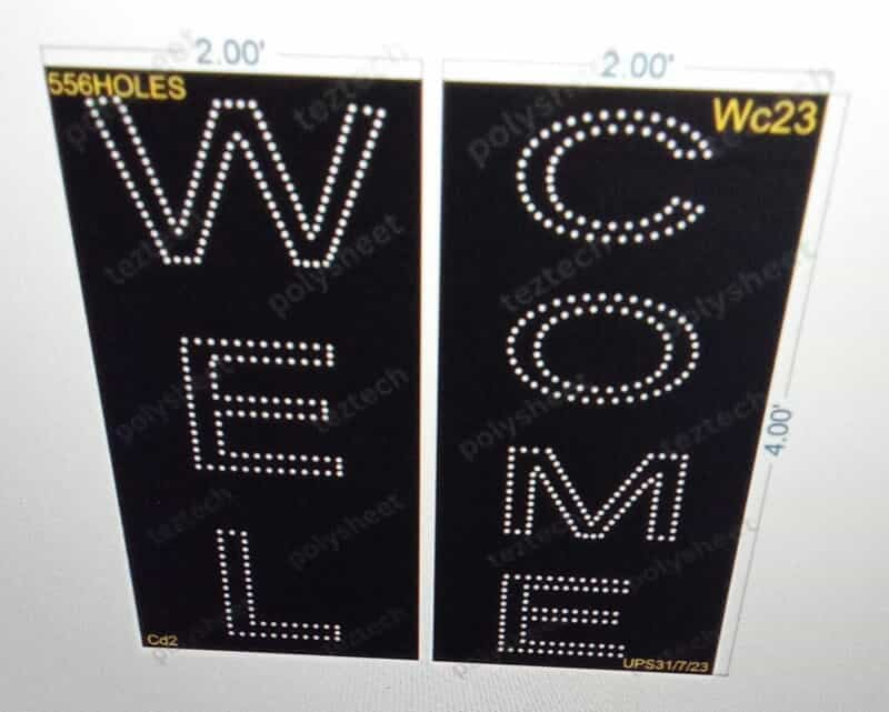 WC23 WELCOME SHEET 4X4 FT 556 HOLES 2PARTS
