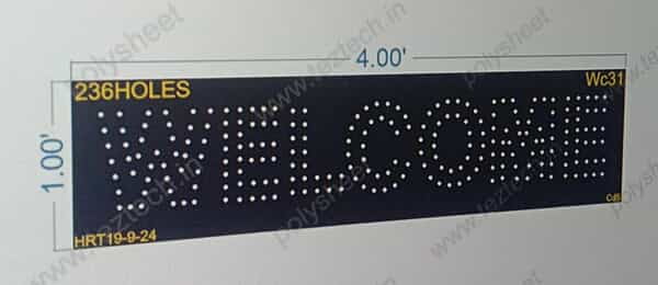 WC31 WELCOME 1X4FEET 236 HOLES TEZTECH 1.5 MM BLACK - 9MM LED MATTE