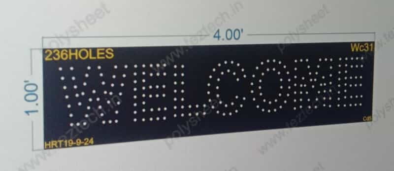 WC31 WELCOME 1X4FEET 236 HOLES TEZTECH 1.5 MM BLACK - 9MM LED MATTE