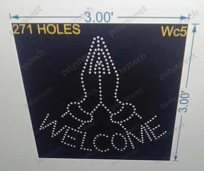 WC5 WELCOME WITH HAND 3X3 FEET271 HOLES