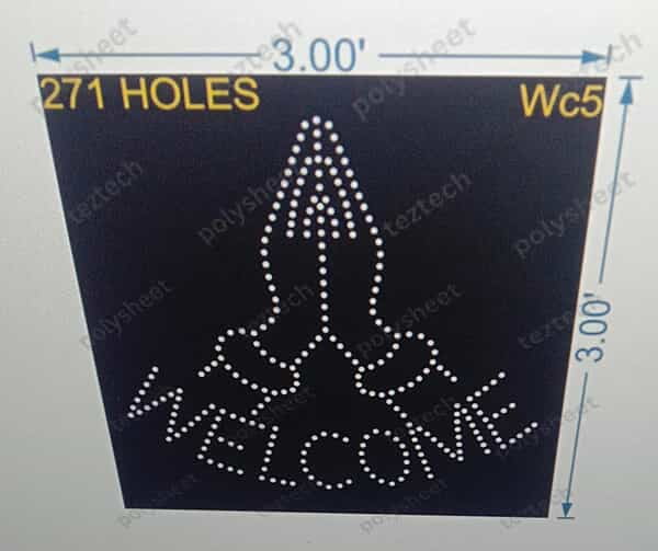 WC5 WELCOME WITH HAND 3X3 FEET271 HOLES