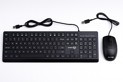 SD Wired Keyboard + Mouse Combo - Full-size, USB - Black