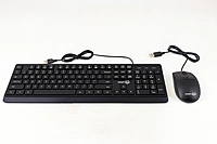 Wired Keyboard + Mouse Combo - Full-size Numeric, USB - Black