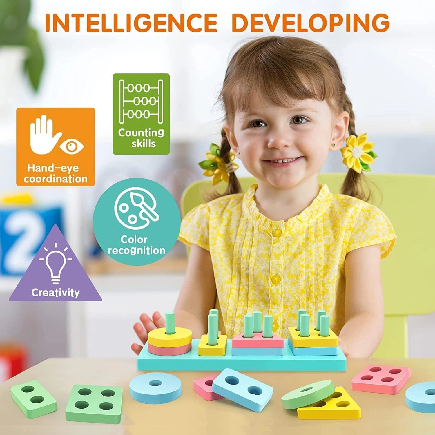 Wooden Shapes Puzzle – Montessori Educational Toy