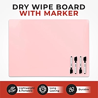 Pack of 12 A5 Assorted Coloured Whiteboards with 12 White Board Marker Pens