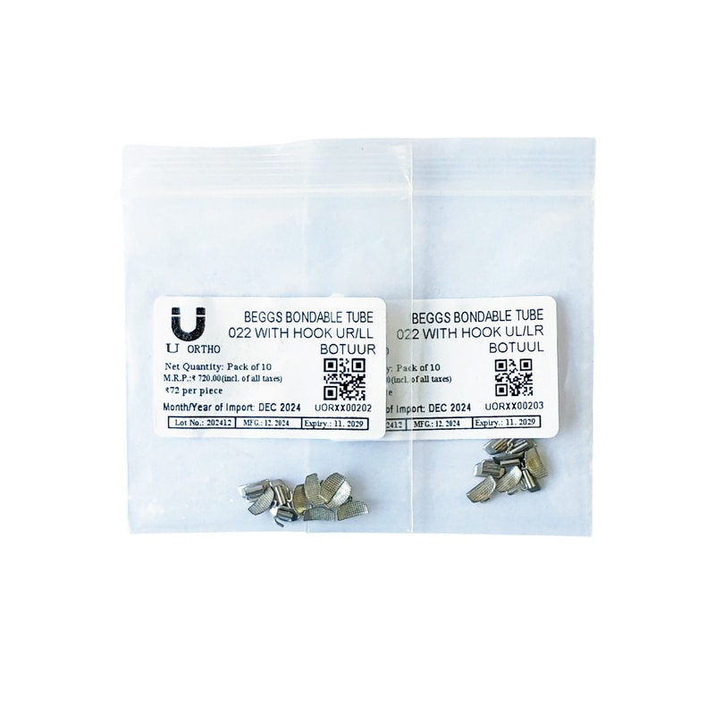 U Ortho Beggs Bondable Tube 0.022 With Hook