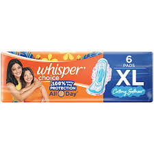 whisper Choice sanitary napkin with wings (XL) 6 pads