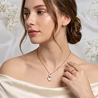 Elegant Rose Gold & White Butterfly Necklace