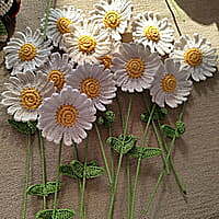 Crochet White Daisy (Bunch of 6)