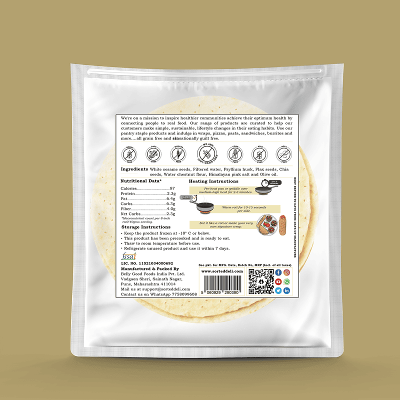 White Sesame Wrap - Sorted