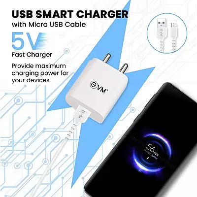 WALL CHARGER EVM 2.4A WITH MICRO USB CH-01 WALL CHARGER EVM 2.4A WITH MICRO USB CH-01