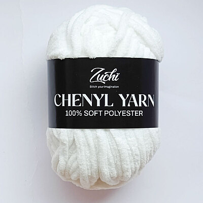 Zuchi Chenyl Yarn White Zuchi Chenyl Yarn White