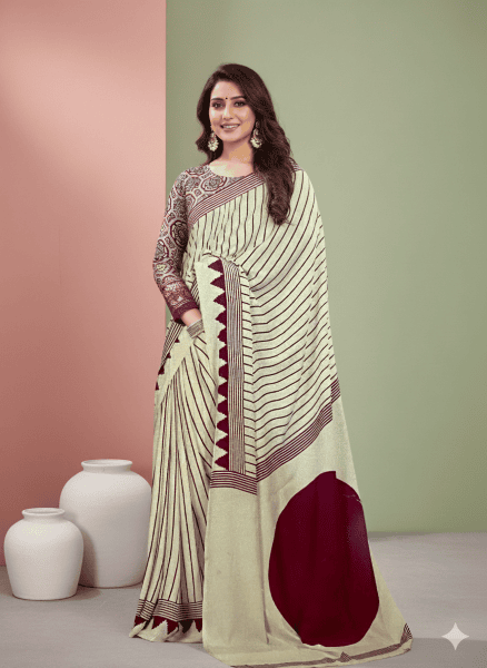 Aparna - Modal Silk Saree in Ajrakh Blouse SWS211