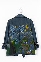 Starry Night Hand-Painted Denim Jacket