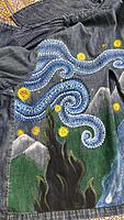 Starry Night Hand-Painted Denim Jacket