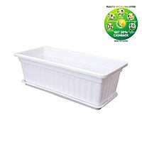 Premium Window Box Planter – Rectangular Pot (White)
