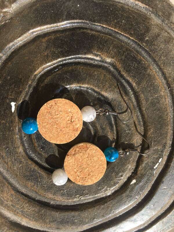 Wine Cork Earring  | Beaded Earring