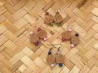 Wine Cork Earring  | Beaded Earring