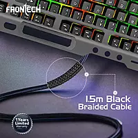 Frontech KB-0049 – USB wired keyboard with quiet keys, ergonomic design, and durable build. Perfect for office, gaming, and daily use.