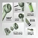 Portronics Toofan Mini Pocket Fan – Rechargeable, 3-Speed, Green