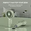 Portronics Toofan Mini Pocket Fan – Rechargeable, 3-Speed, Green