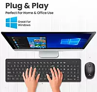Coconut WKM11 Delight Wireless Keyboard & Mouse Combo (Black, 20M Range, Ergonomic Design, Long Battery Life, Plug & Play, Ideal for Home & Office, 1 Year Warranty)
