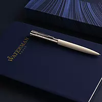 Waterman Gift Set - Allure Deluxe White Ball Pen with Waterman Blue Notebook