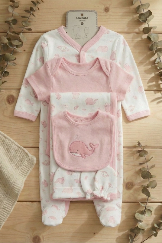LittleToons Premium Cotton 6-Piece New-Born Baby Clothes Gift Set