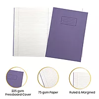 Janrax A4 Grey 80 Pages Feint and Ruled Exercise Book