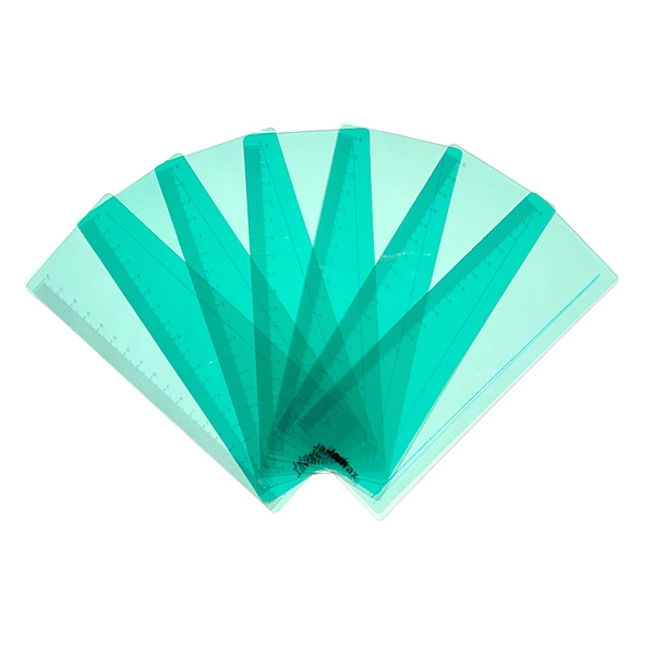 Pack of 8 Cyan 191x70mm Dyslexia Overlay Reading Rulers â€“ PET Material, Rounded Corners