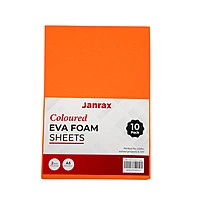 Pack of 10 A5 Orange Coloured EVA Foam Sheets