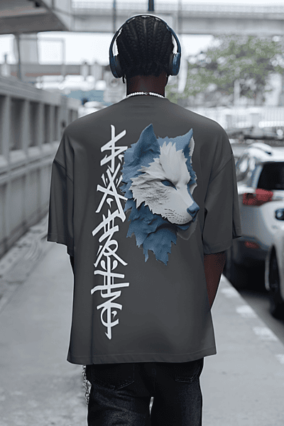 The Ultimate Wolf grey Oversized tshirt
