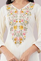 Floral Embroidered Cotton Salwar Suit with Dupatta, 3-Piece Traditional Set