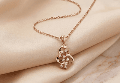 925 Silver Rose Gold Stardust Drop Necklace