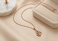 925 Silver Rose Gold Stardust Drop Necklace