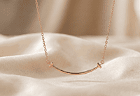925 Silver Rose Gold Radiant Smile Necklace