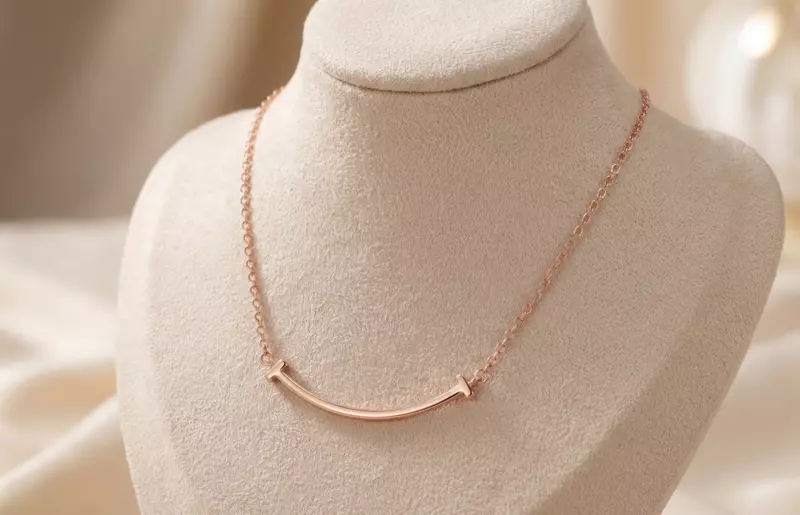 925 Silver Rose Gold Radiant Smile Necklace