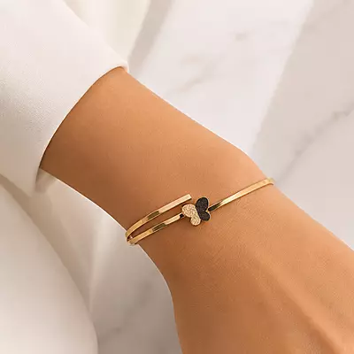Noira Dual-Tone Butterfly Gold-Tone Bracelet