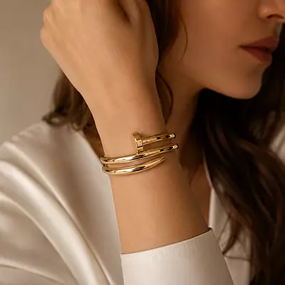 Aurelia Sculpted Nail Wrap Gold-Tone Bracelet
