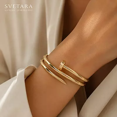 Aurelia Sculpted Nail Wrap Gold-Tone Bracelet