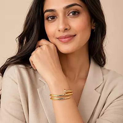 Aurelia Sculpted Nail Wrap Gold-Tone Bracelet