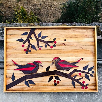 Hand crafted wooden wall hanging