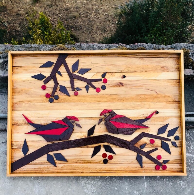 Hand crafted wooden wall hanging