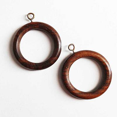 Polished Dark Wood Ring with hook- 6cm Polished Dark Wood Ring with hook- 6cm