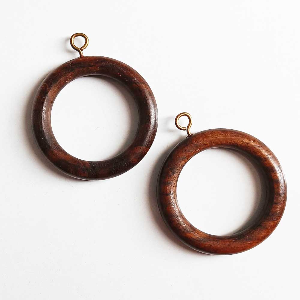 Polished Dark Wood Ring with hook- 6cm Polished Dark Wood Ring with hook- 6cm