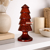 Red Padauk Wooden Christmas Tree Showpiece Home Decor